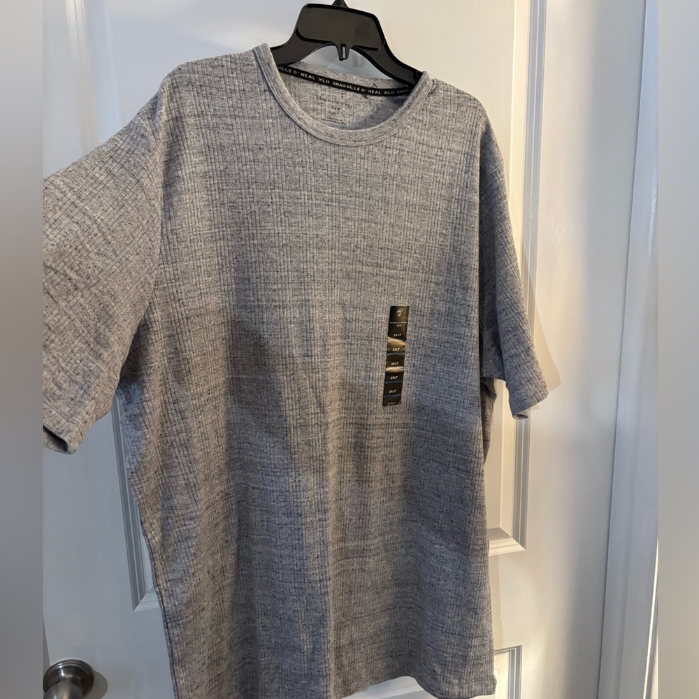 XLG Shaquille O’Neal Gray Textured Men's Shirt Sz 2XLT NWT